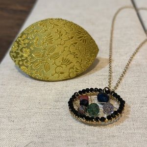 Gemstone with Gold Filled Tourmaline Dream Catcher Necklace Pendant Charm